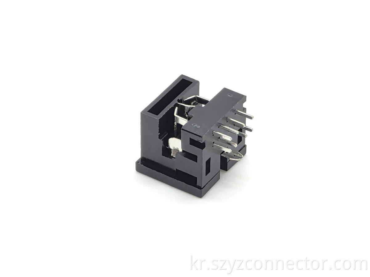 MINI DIN Connector Female Right Angle DIP Black Plastic 8P